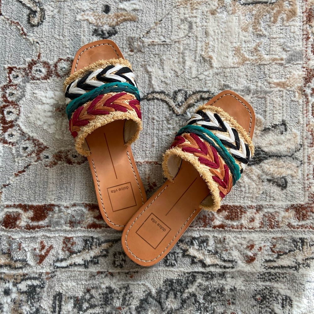 Dolce Vita Corey Multicolored Raffia Sandals